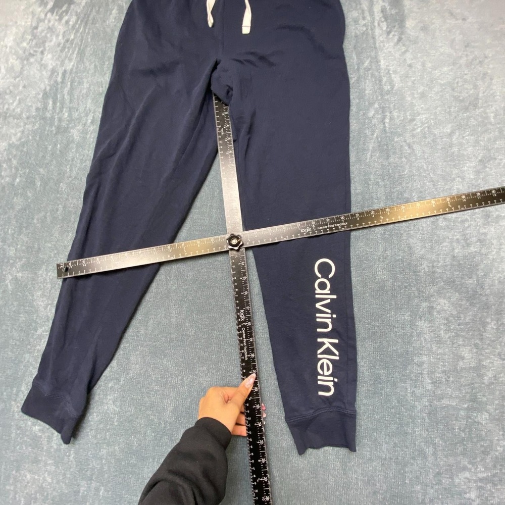 Calvin Klein Sleepwear Pants Womens Small Blue Logo Wordmark Logo Tapered Leg - Picture 7 of 13